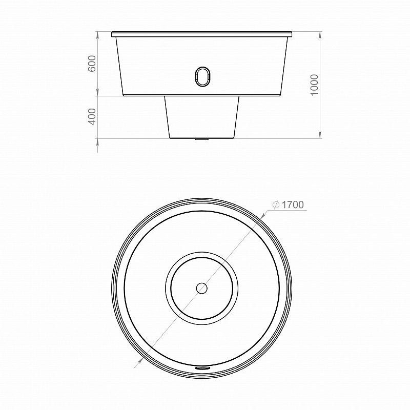 Чаша купели 1700 мм